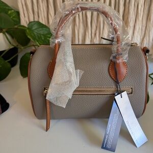 Dooney & Bourke Pebble Leather Barrel Satchel-- Taupe
